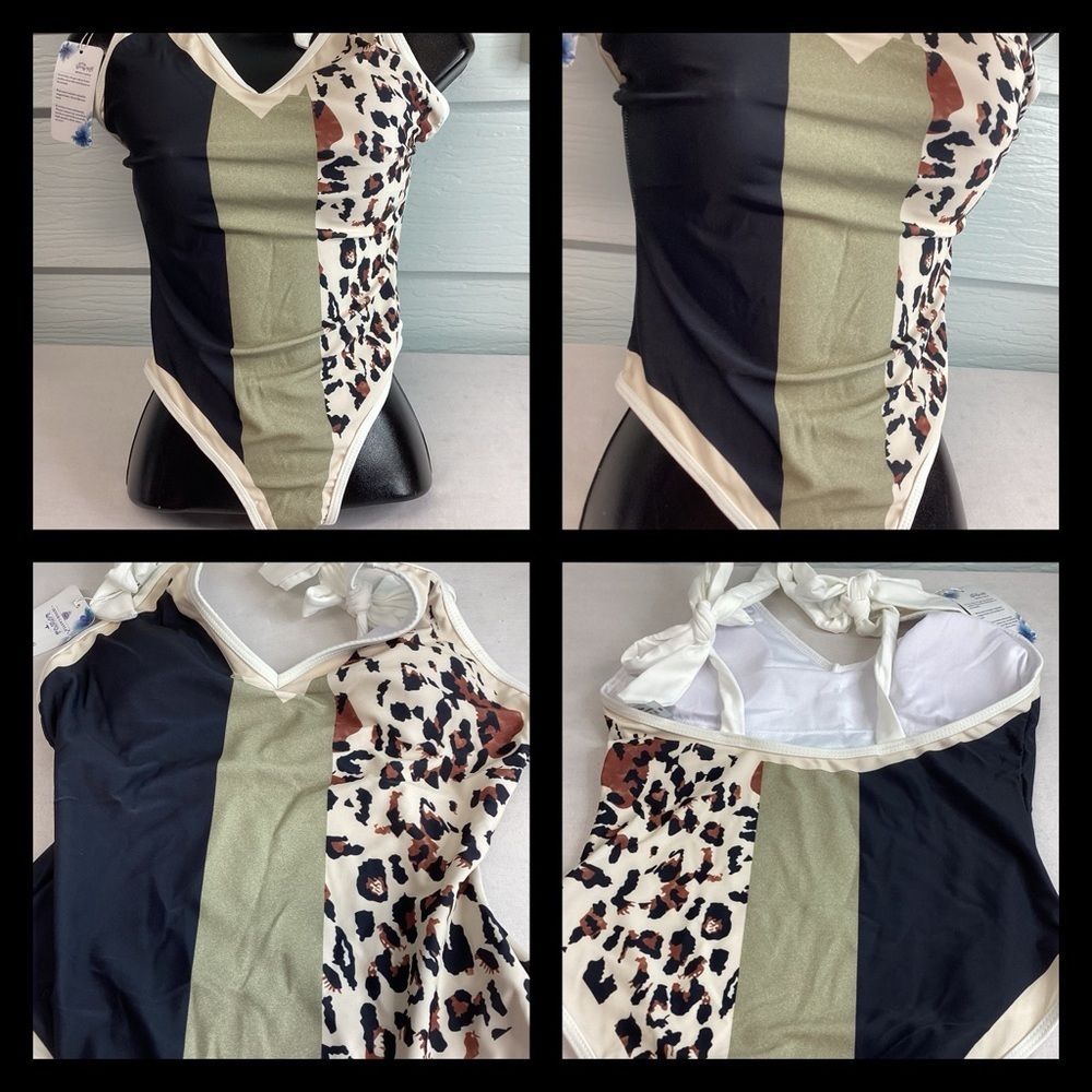 Animal print one piece swimsuit. - Picture 3 of 6